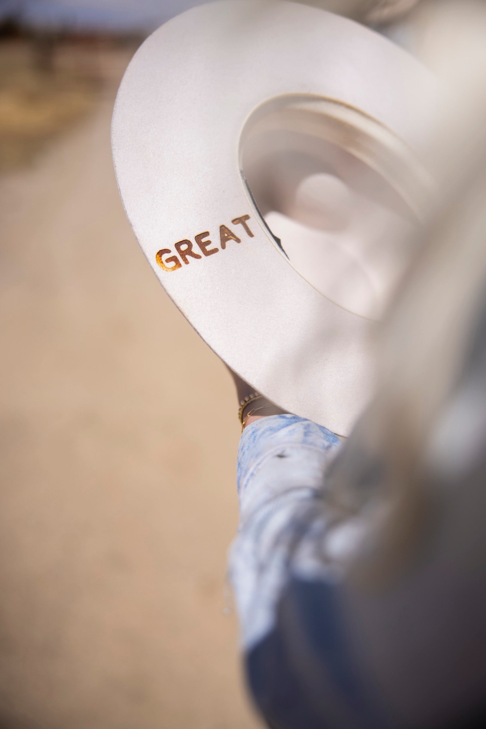 Wide Brim Rancher Hat - Ivory