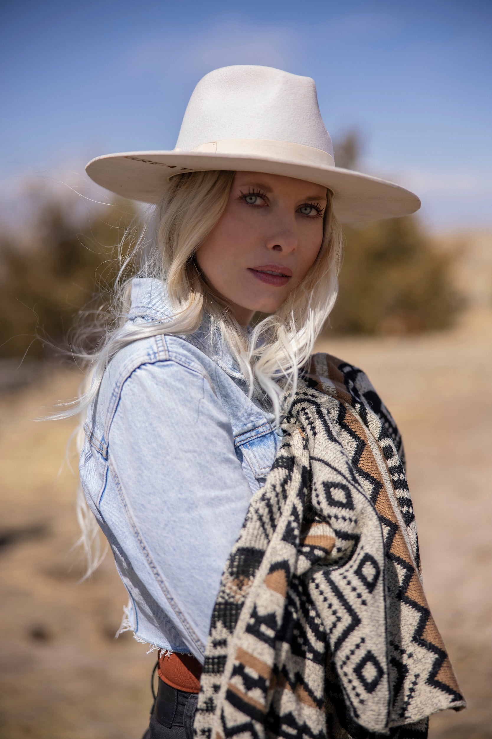 Wide Brim Rancher Hat - Ivory