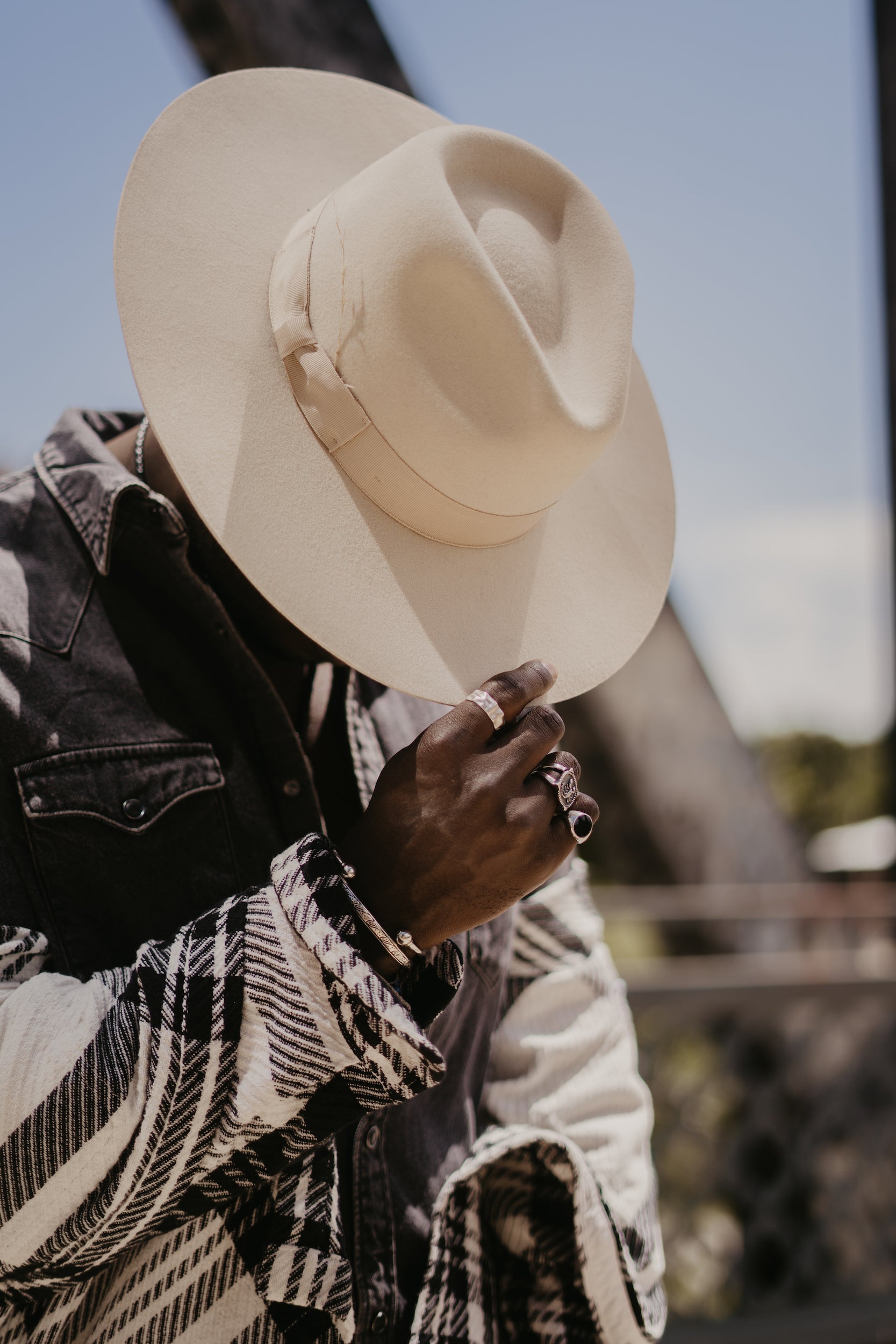 Wide Brim Rancher Hat - Ivory
